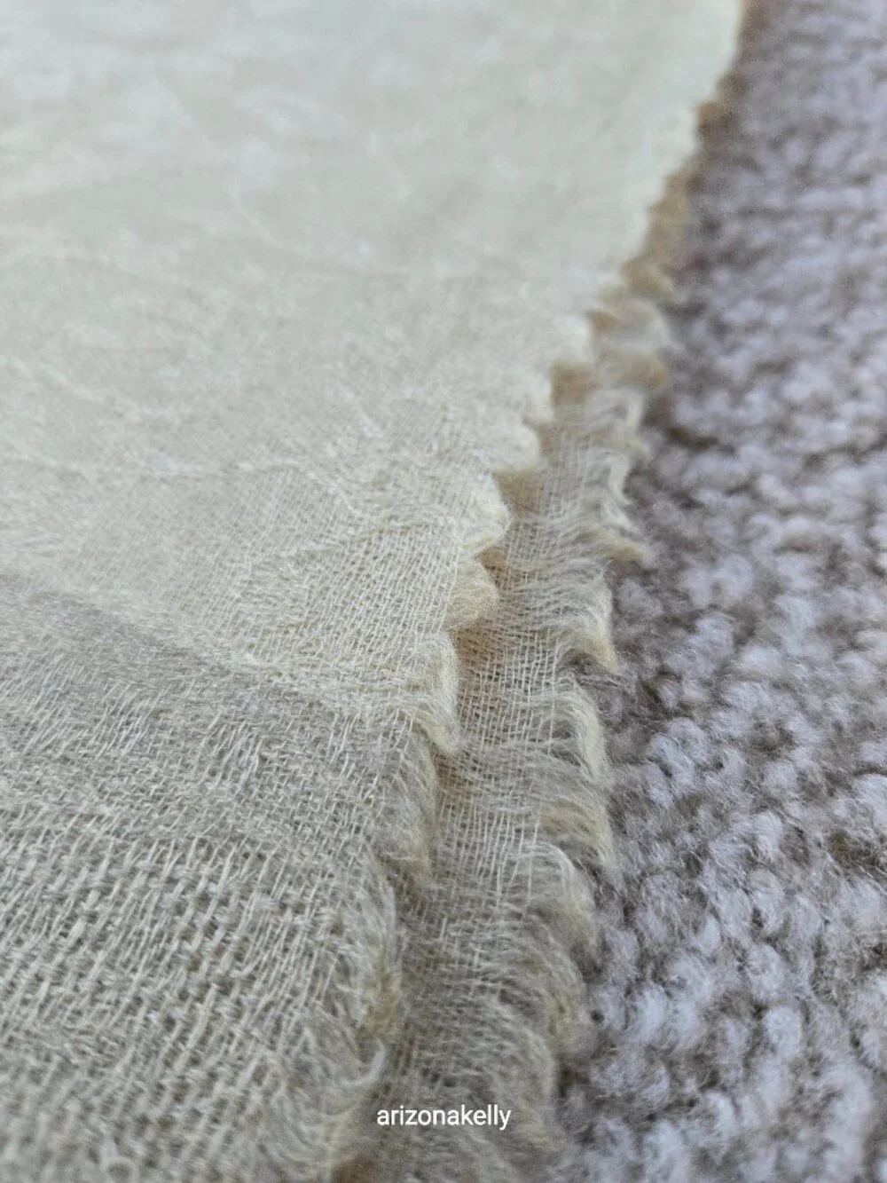 Cashmere Jacquard Scarf Lightweight Woven - Picture 14 of 15